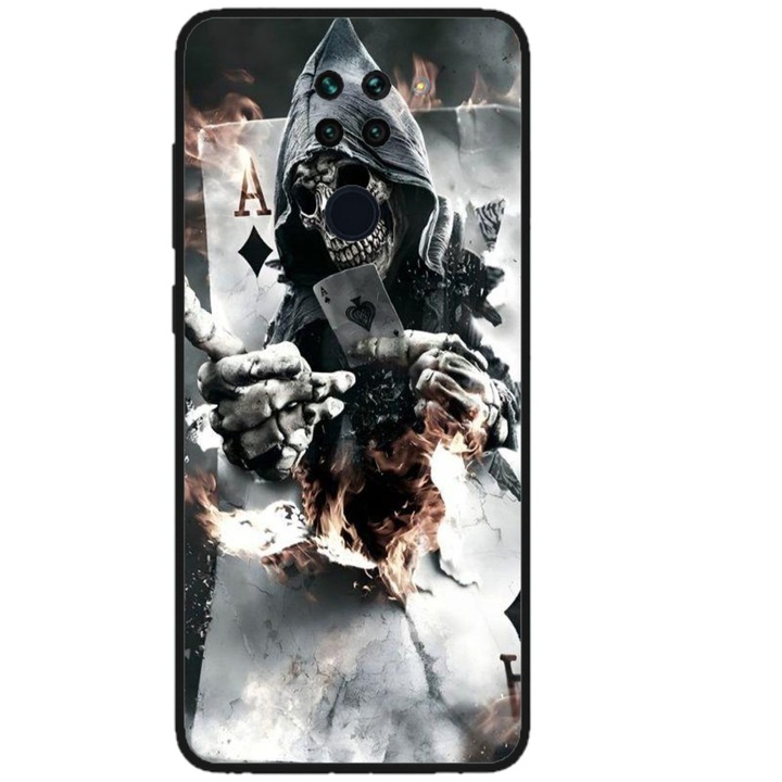 Husa personalizata tip carcasa HQPrint pentru Xiaomi Redmi Note 9T 5G, model Skeleton Cards, multicolor, S1D1M0301, Atlas