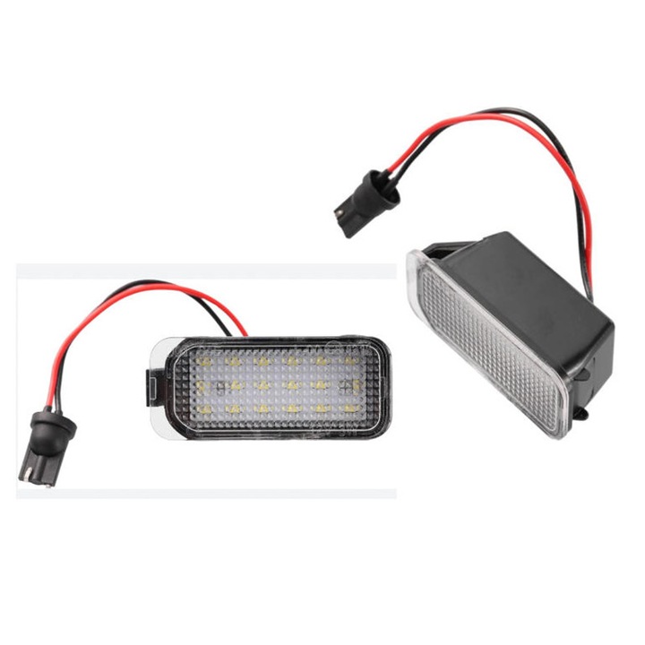 Комплект от 2 LED лампи за регистрационен номер, Kosiil, бели, 5.9x2.5x2.5cm