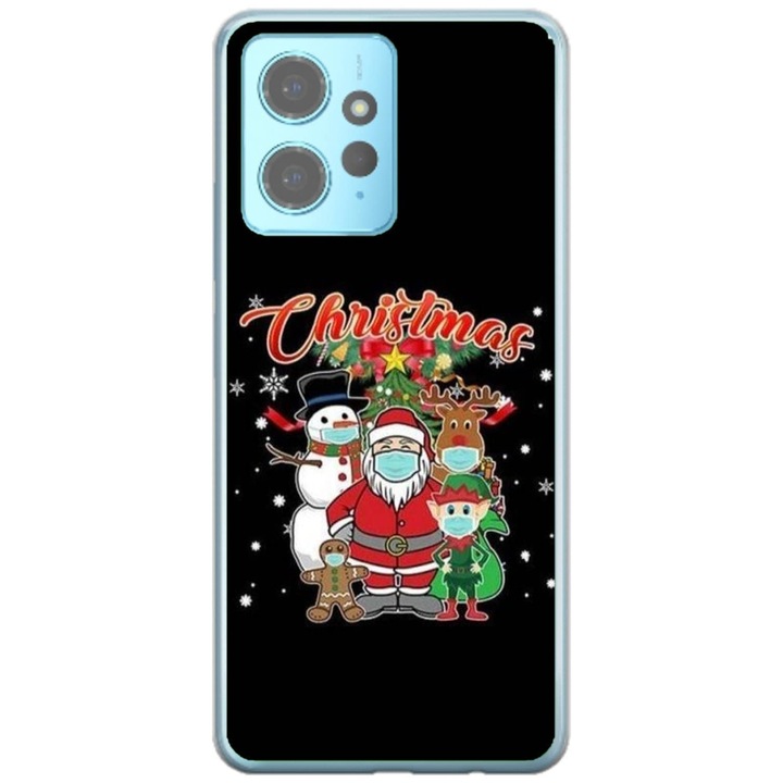 Husa personalizata tip carcasa HQPrint pentru Xiaomi Redmi Note 12 Pro Plus 5G, model Covid Christmas, multicolor, S1D1M0054, Atlas