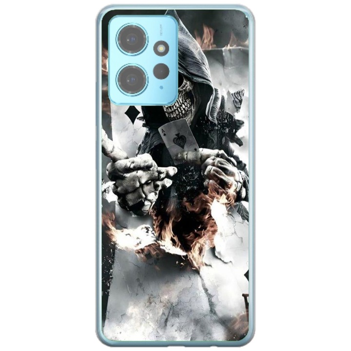 Husa personalizata tip carcasa HQPrint pentru Xiaomi Redmi Note 12 Pro Plus 4G, model Skeleton Cards, multicolor, S1D1M0301, Atlas