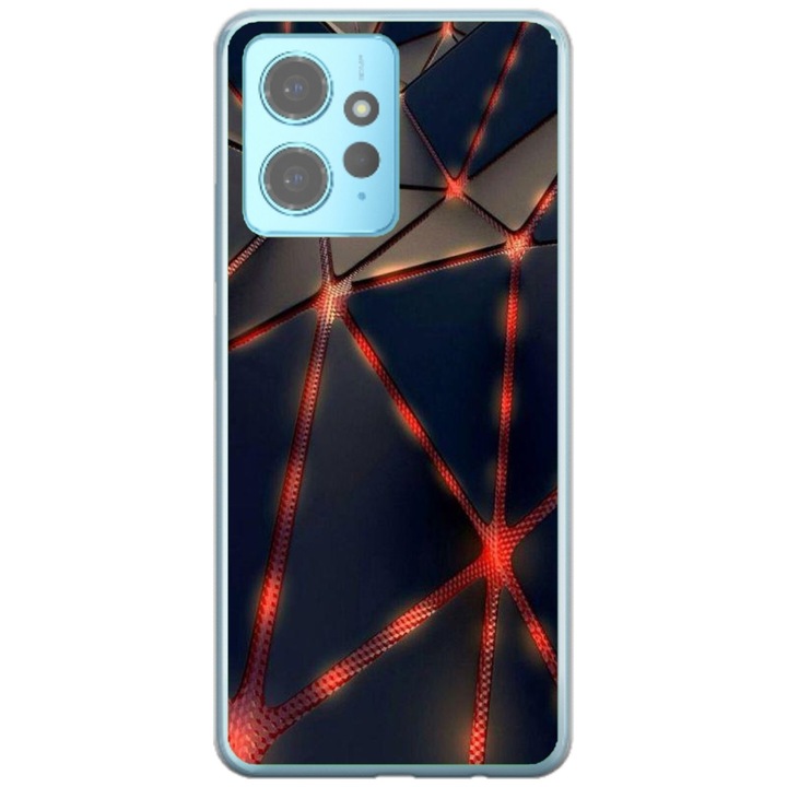 Husa personalizata tip carcasa HQPrint pentru Xiaomi Redmi Note 12 Pro Plus 5G, model Lava Triangles, multicolor, S1D1M0367, Atlas