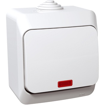 Intrerupator simplu Schneider Cedar, LED, IP44 Intrerupator simplu Schneider Cedar, LED, IP44