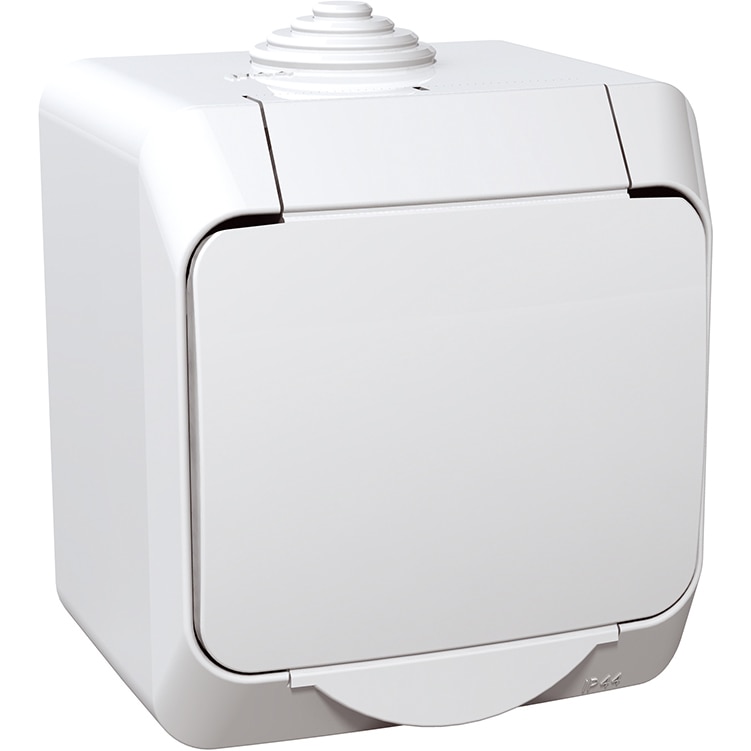 Priza simpla CP Schneider Cedar, cu capac, IP44