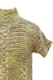 Pulover pentru femei, tricotat manual, cu maneci scurte si guler inalt, marimea 38/40 EU, culoare multicolor pepit, unicat, Taliot Design