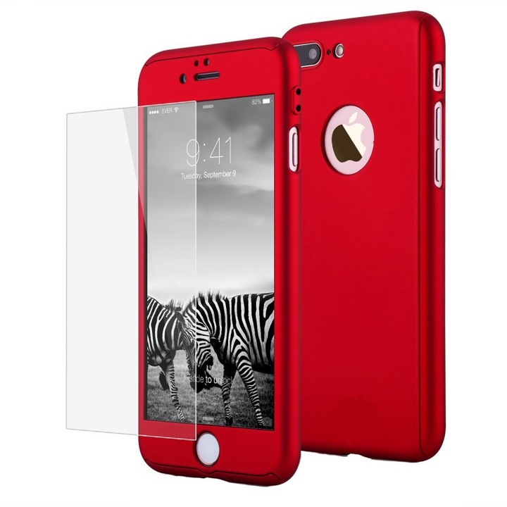 Калъф FullBody MyStyle Red за Apple iPhone 7 пълно покритие на 360 градуса с безплатно защитно фолио