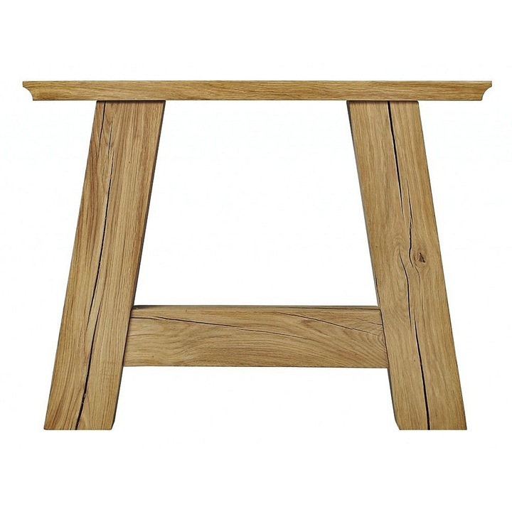 Picior rustic pentru masa realizat din lemn de stejar, model T, set 2 bucati