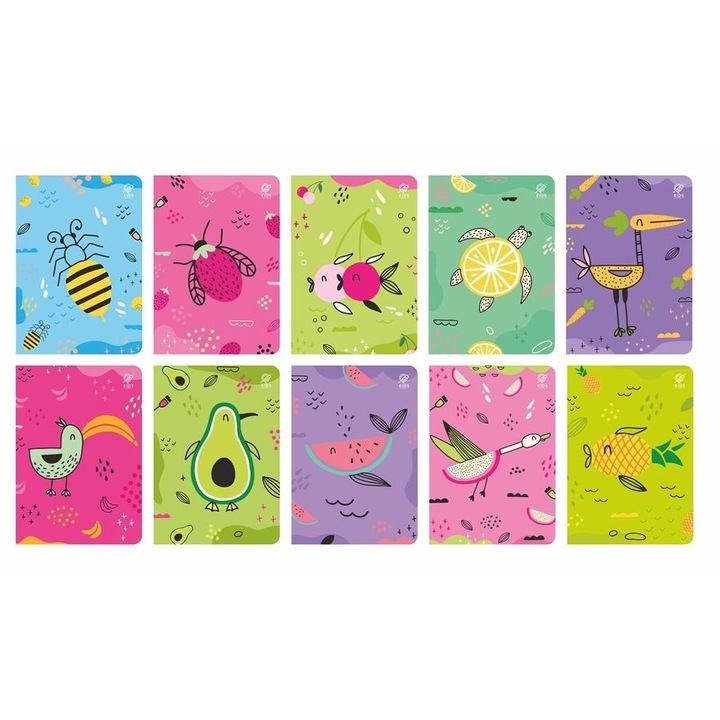 A5-ös füzetek, Elanders, 32 oldal, 3 színes vonal, 10 darabos készlet