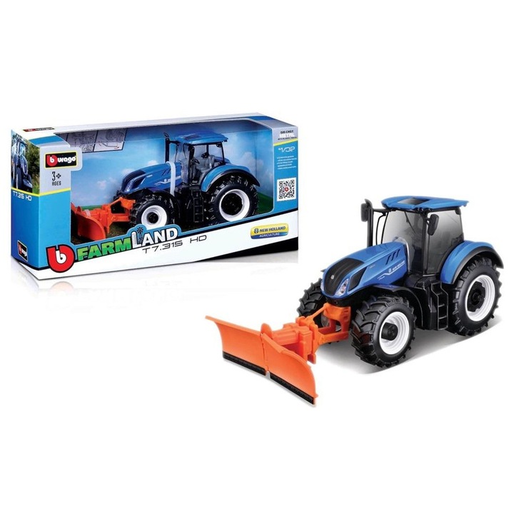 Model tractor New Holland T7.315 HD, metalic, detalii precise