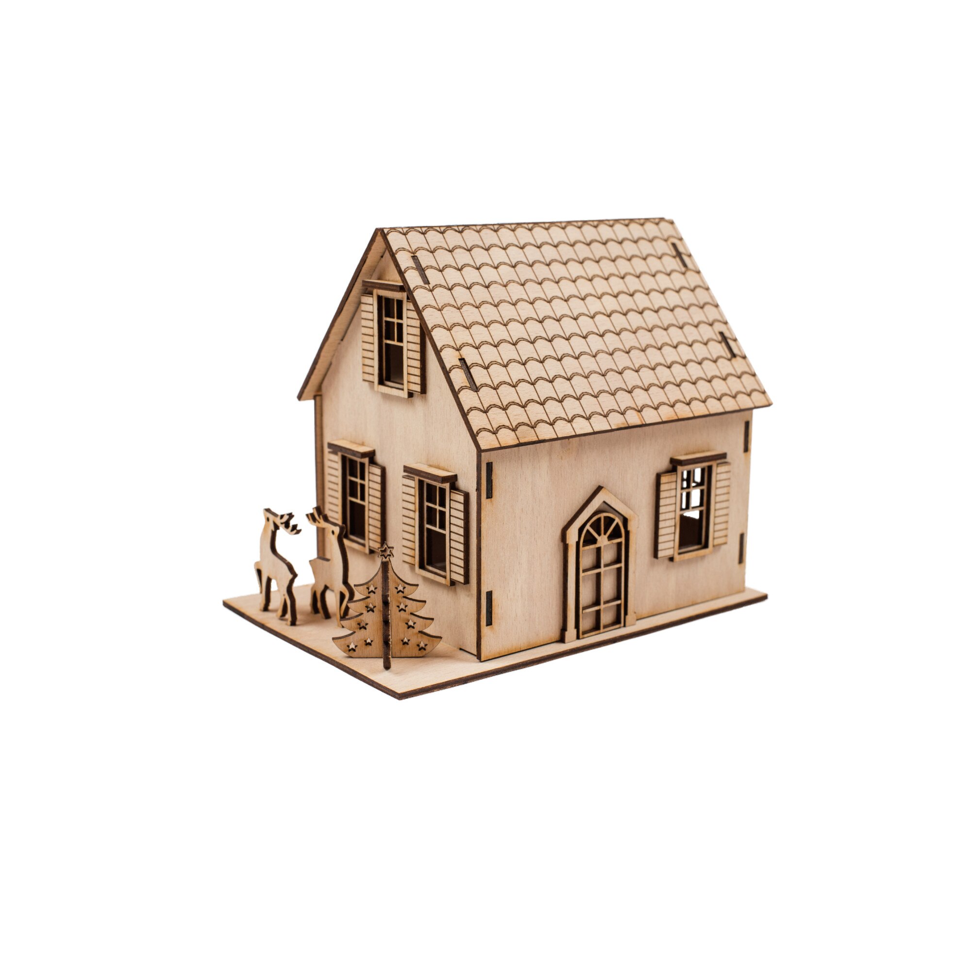 Decoratiune de Craciun, Casuta lui Mos Craciun, 22 x 12 cm