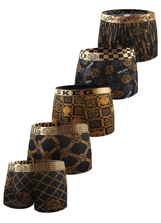 Set 5 perechi boxer Black Gold Luxury Trend, multicolor, Multicolor