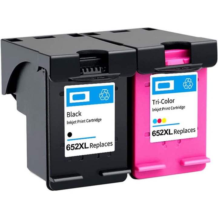 Комплект от 2 мастилени касети 652XL черна F6V25AE 18 ml + трицветна F6V24AE 18 ml, За HP Deskjet INK ADVANTAGE 1115, INK ADVANTAGE 2135, Deskjet INK ADVANTAGE 3635, Deskjet INK ADVANTAGE 3636