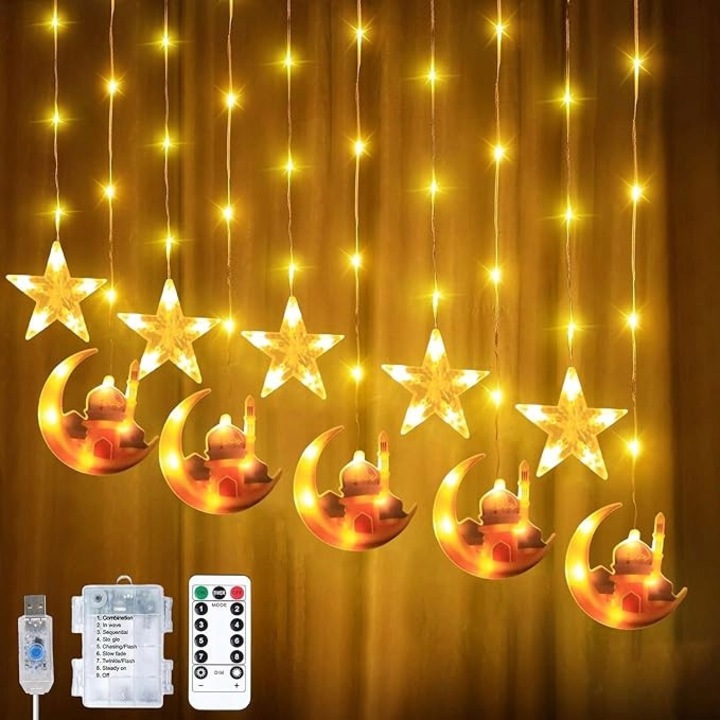 Dekoratív LED fényfüzér, 138 LED dióda, 3m, 8 mód, USB tápellátás, kültéri és beltéri használatra