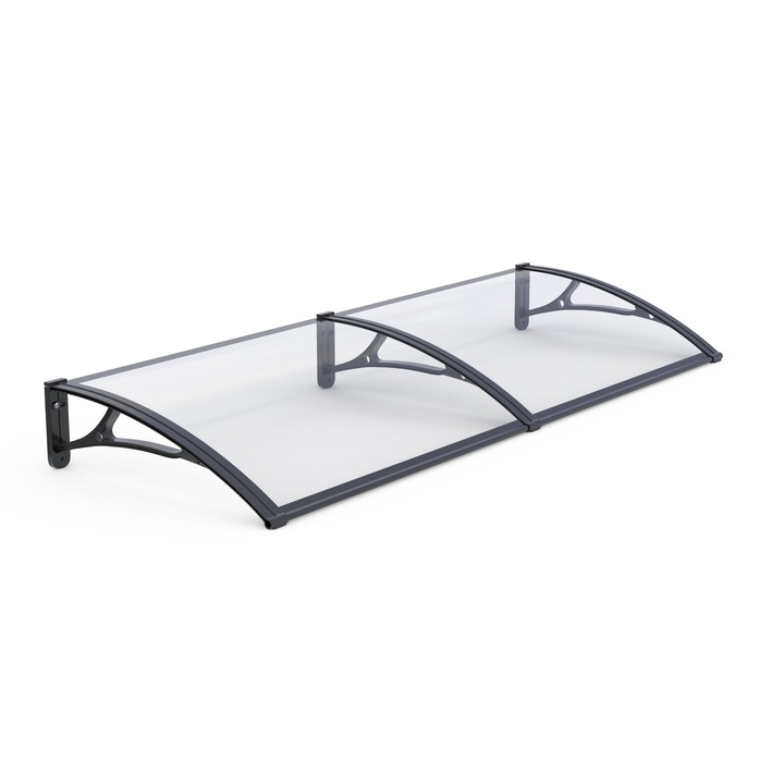 Copertina PRO Aluminiu Plexiglas de usa, negru transparent, MAPROFI, 200 x 80 cm