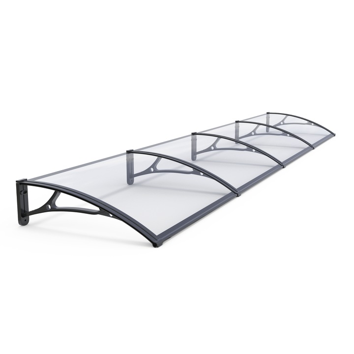 Copertina PRO Aluminiu Plexiglas de usa, negru transparent, MAPROFI, 360 x 80 cm