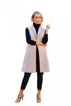 Vesta stofa Beige, marimea S Vesta stofa Beige, marimea S