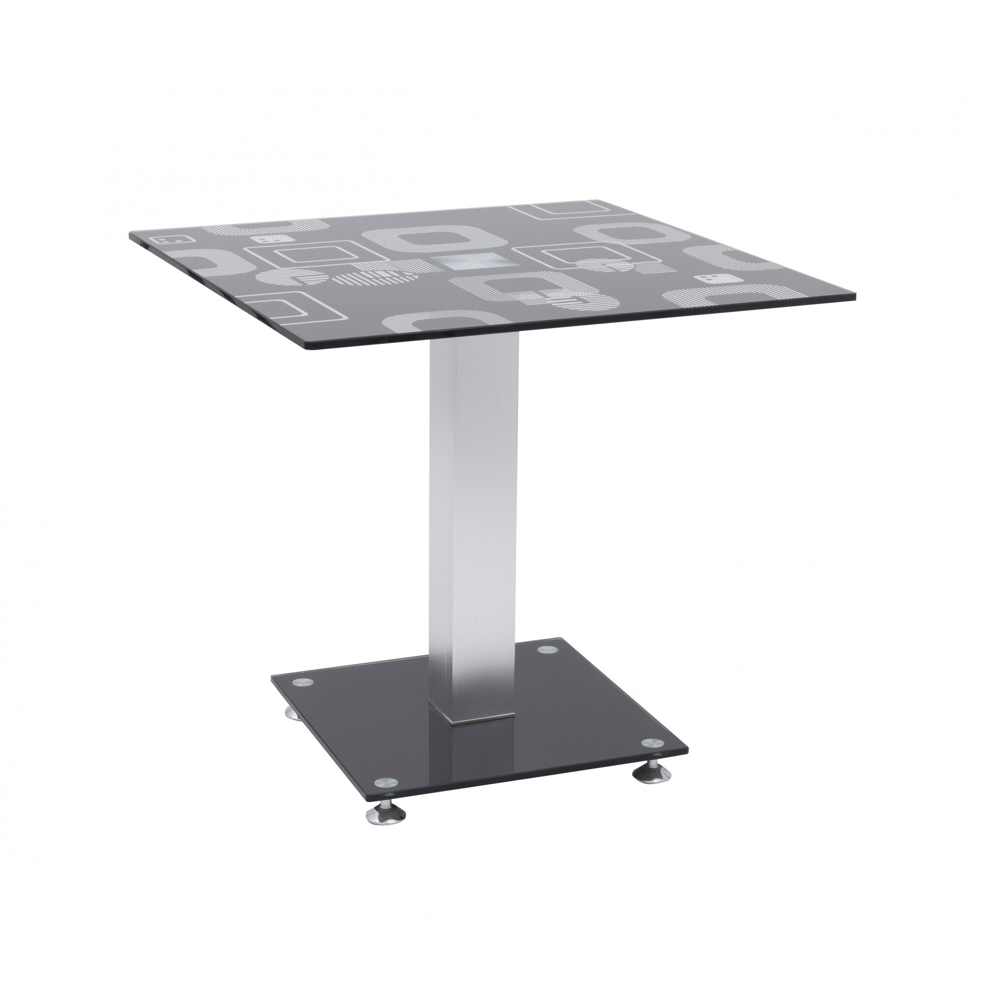 Masa bucatarie din sticla, MB-01, tip bistro, culoare neagra