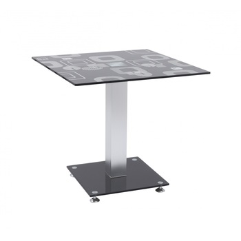 Masa bucatarie din sticla, MB-01, tip bistro, culoare neagra Masa bucatarie din sticla, MB-01, tip bistro, culoare neagra