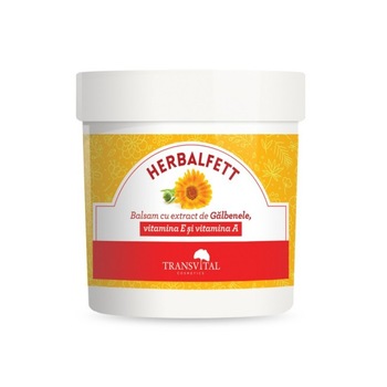 Herbalfett - Balsam cu extract de galbenele, vitamina A si E - 250 ml Herbalfett - Balsam cu extract de galbenele, vitamina A si E - 250 ml