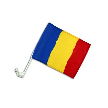 Steag auto Romania Vision, cu suport de prindere Steag auto Romania Vision, cu suport de prindere