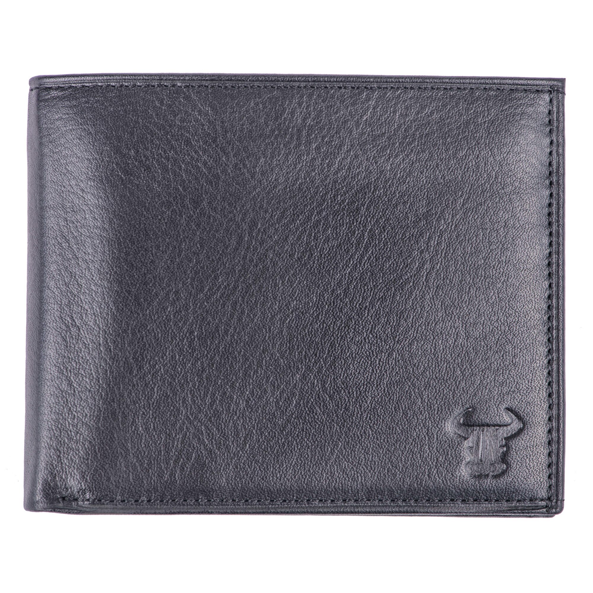 Portofel piele barbati, Toro Nero, Walletian brown interior