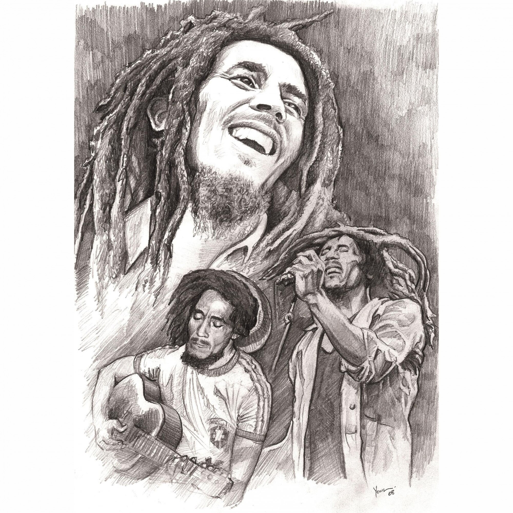 Tablou canvas, alb negru, , Bob Marley 60x40 cm