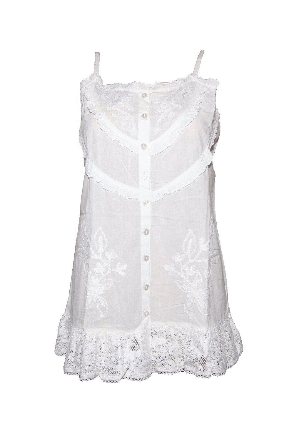 Bluza brodata, cu nasturi si dantela