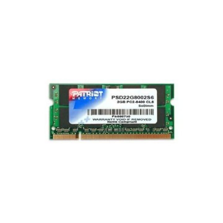 Памет Patriot Sodimm PSD22G8002S, CL6, DDR2-, 800Mhz, 2GB