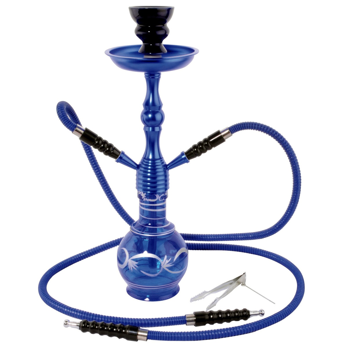 Narghilea Champ - Big Color (45 cm, doua furtunuri) Blue