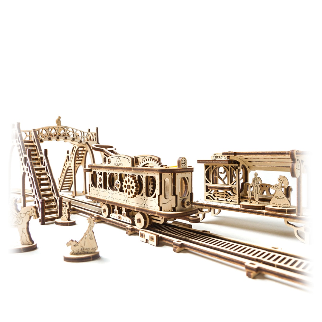 Puzzle 3D, UGEARS, Tramvai cu statie, buc