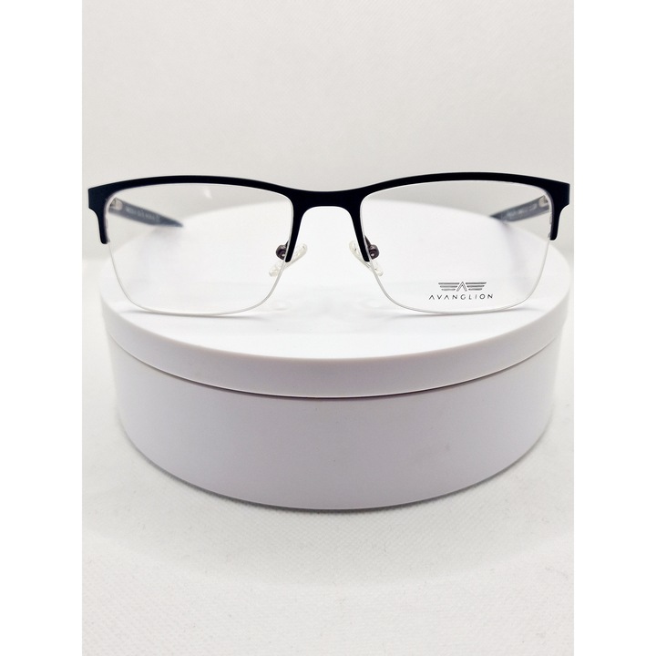 Rame Ochelari Unisex Pe Fir Avanglion AVO3025-54 COL80 Rectangular Metal Negru Mat
