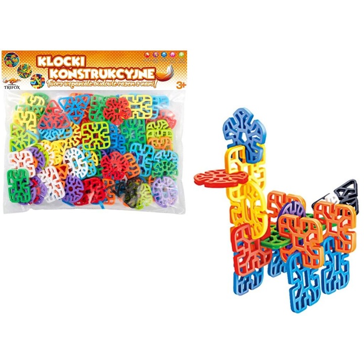 TRIFOX Építőkészlet, 82 darab, többszínű