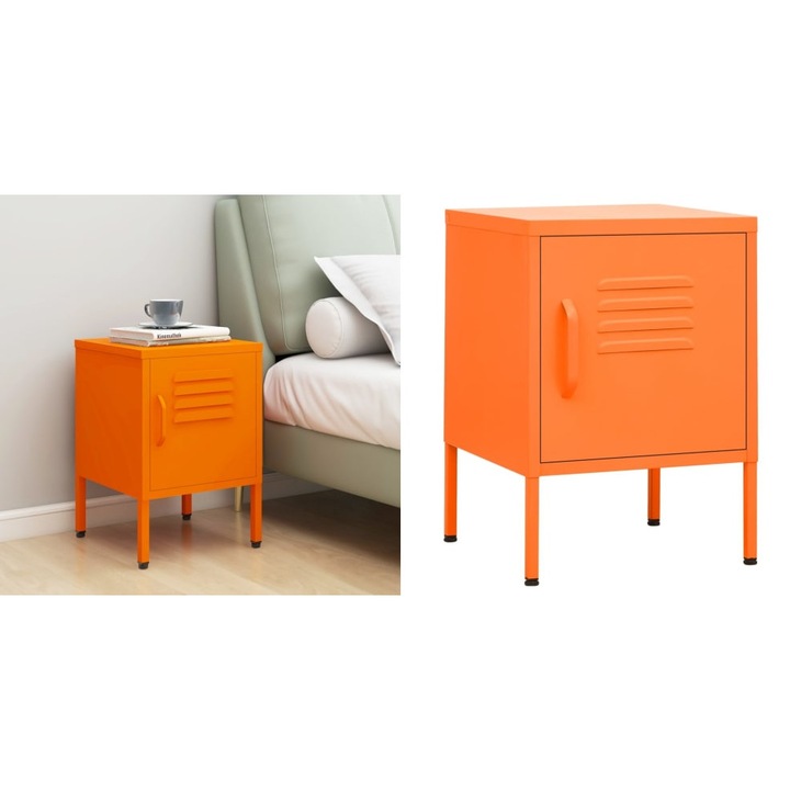 Noptiera, portocaliu, 35x35x51 cm otel