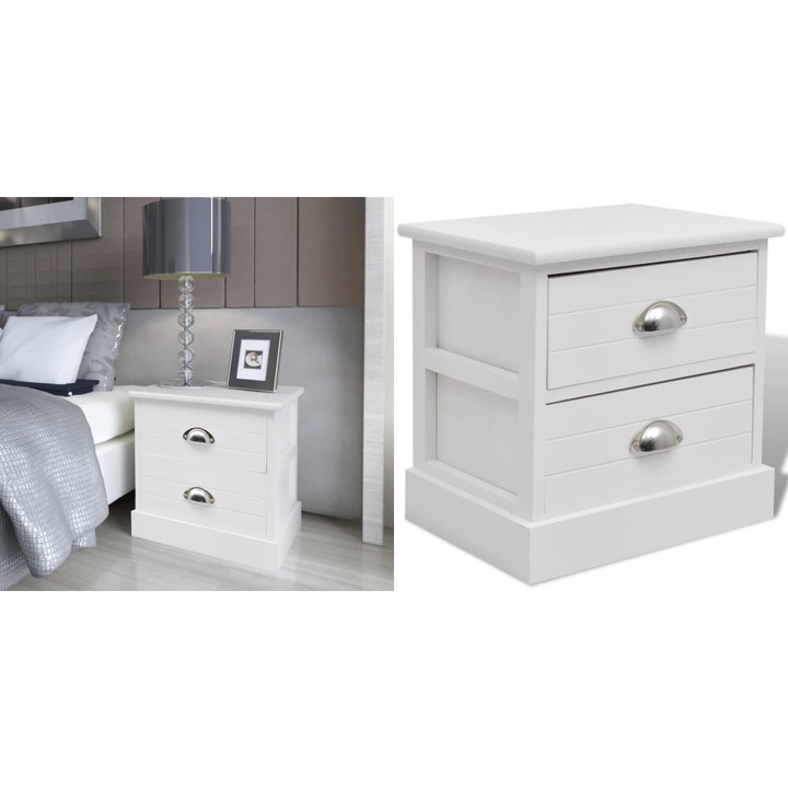 Noptiera in stil frantuzesc, alb