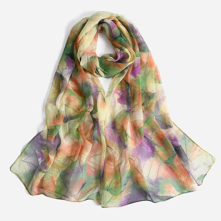 Esarfa dama, RASK, Matase, 160x50cm, pentru toate anotimpurile, Multicolor