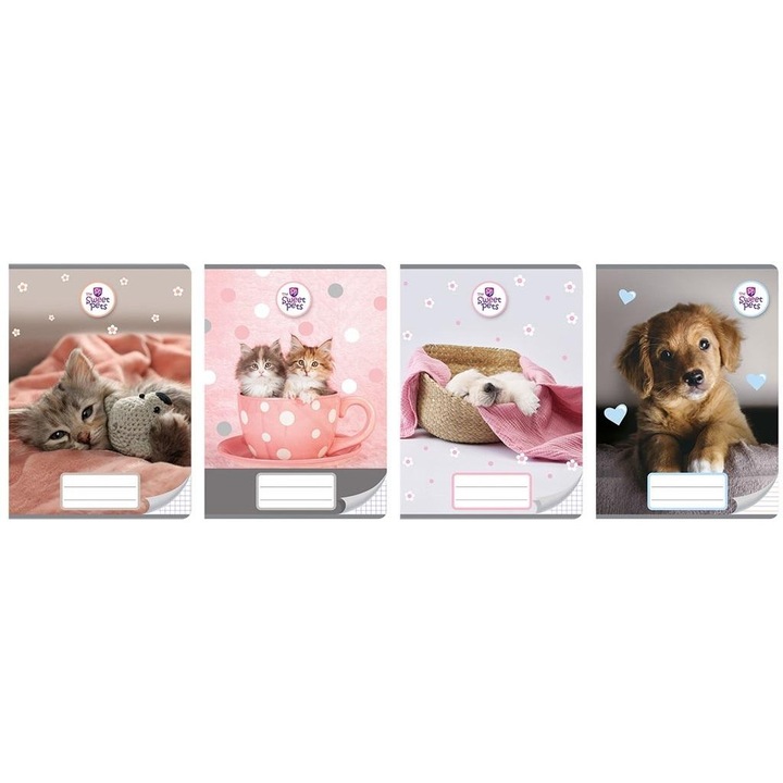A5 Beniamin The Sweet Pets többszínű füzet 16x22cm, 20 db-os szett
