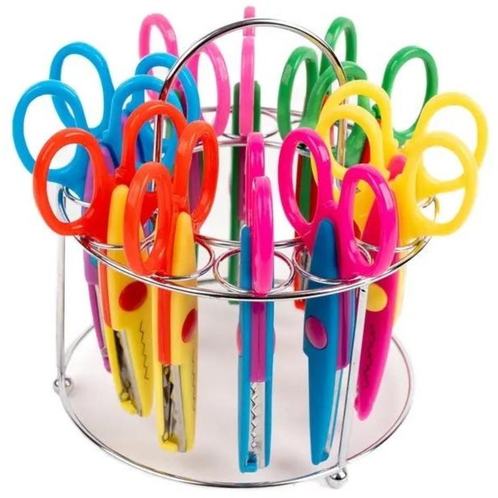 Set foarfece decorative Fandy 12buc, 13,5cm, multicolor