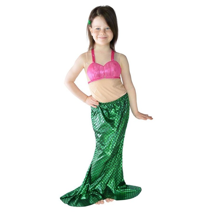 Карнавален костюм за деца, ARPEX, Syrenka, комплект с пола и горнище, розов, размер S