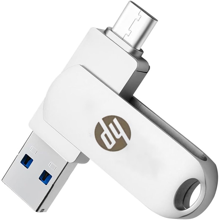 Stick USB 2TB, HP, argintiu, USB 3.0, design 2-in-1