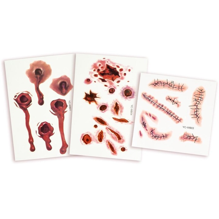 Комплект временни татуировки ARPEX за Хелоуин, 16x22см