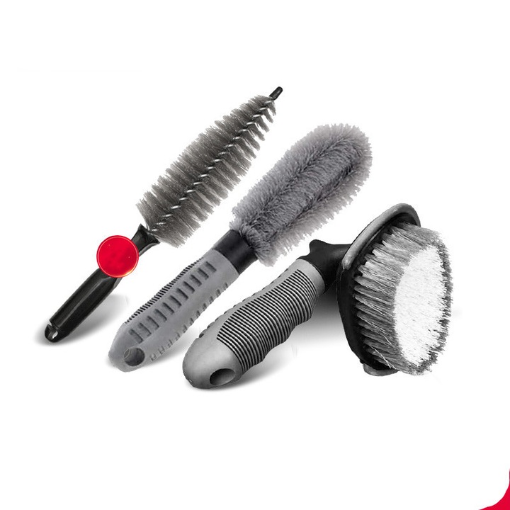 Set 3 perii auto, moale, ajustabil, pentru roti, negru