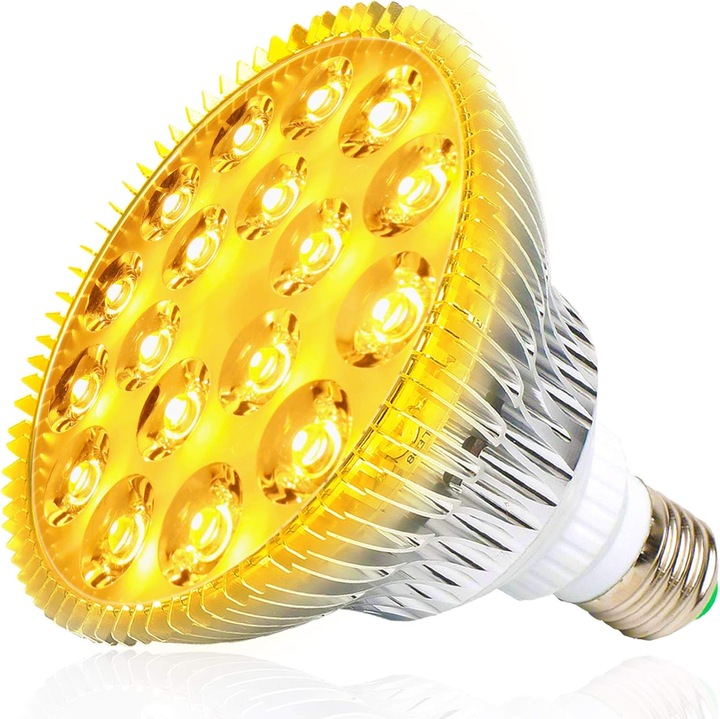 Lampa de crestere pentru plante, 54W, spectru complet, E27, pentru plante de interior, sere, gradini, flori, rasaduri