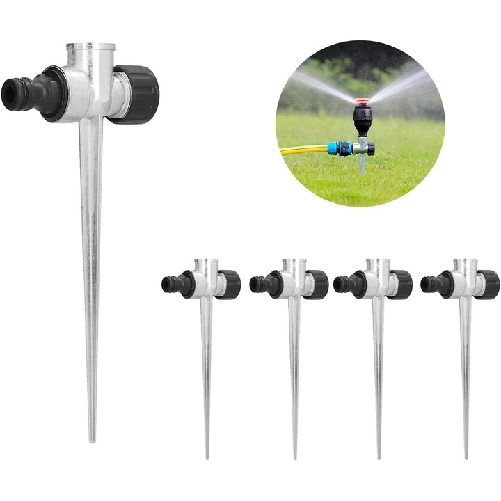 Öntöző sprinkler fej, 1/2-inch, fém, ezüst/fekete