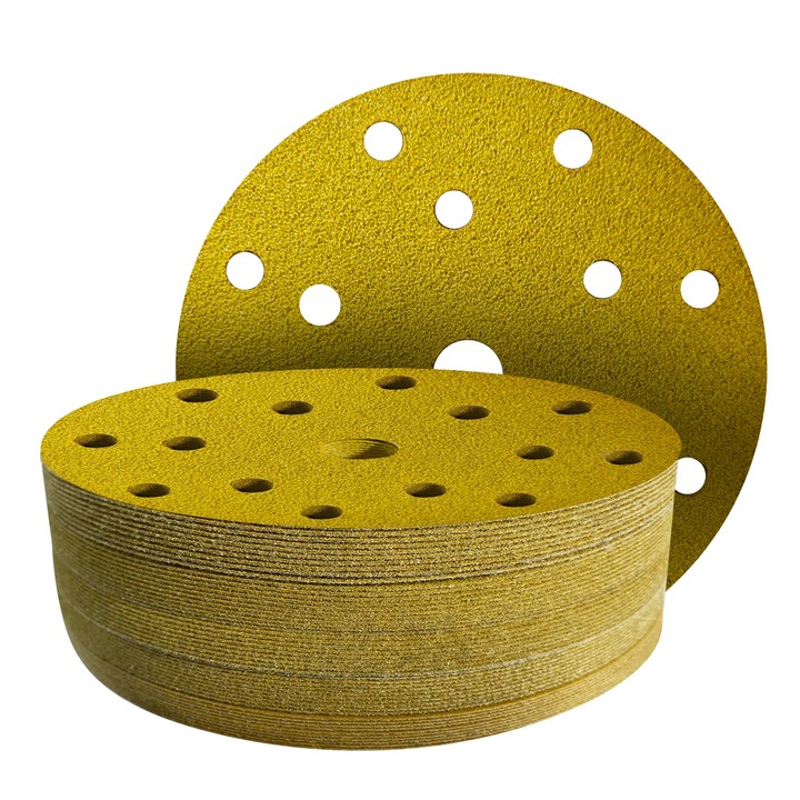 Discuri de slefuit 150mm, 80 granulatie, set 50 buc, 15 gauri, pentru slefuitoare cu banda 150mm