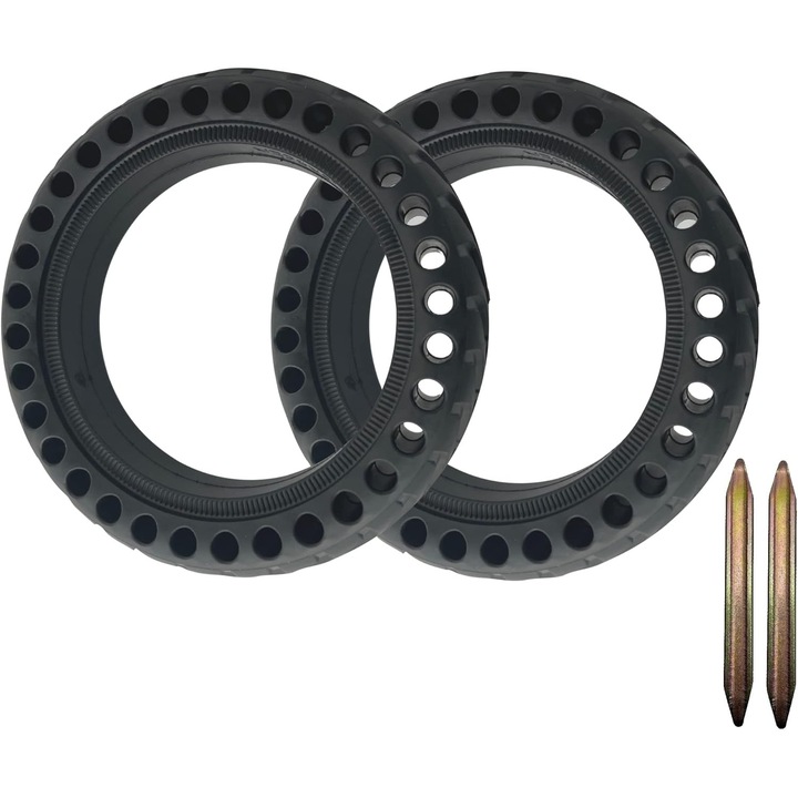 Anvelope solide pentru trotinete Xiaomi M365/Pro/Pro2/1S/Essential/3, 8.5 inch, rezistente la perforare, design fagure