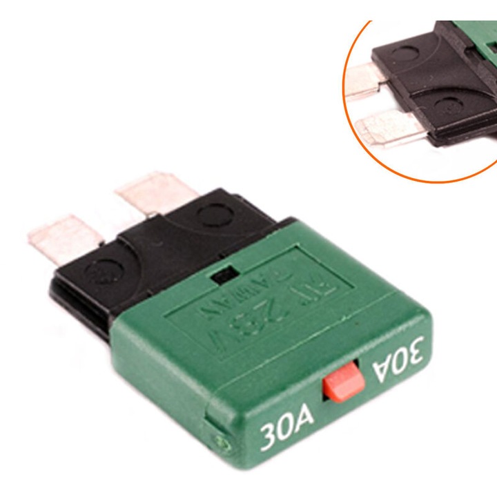 Set 2 bucati sigurante auto 30A, siguranta resetabila, dimensiune medie