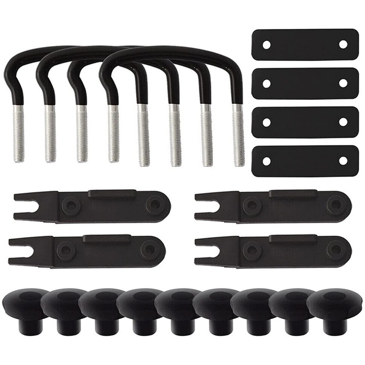 Kit montare suport de bagaje pentru acoperis, U-shaped, metal, rezistent, 2 bucati