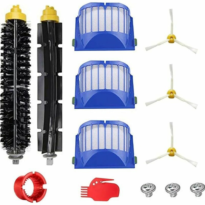 Set accesorii pentru aspirator, compatibil cu iRobot Roomba 600, perie laterala, perie principala, filtru, unelte de curatare