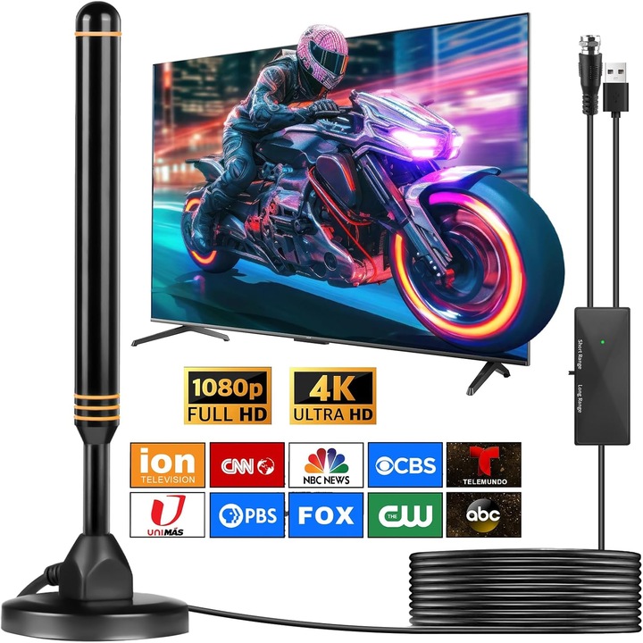 Antena TV interna, 400km, suporta toate canalele
