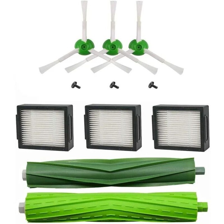 Kit piese de schimb pentru aspiratoare Roomba i7 i7+ E5 E6 E7 - perie laterala, rola, filtru Hepa