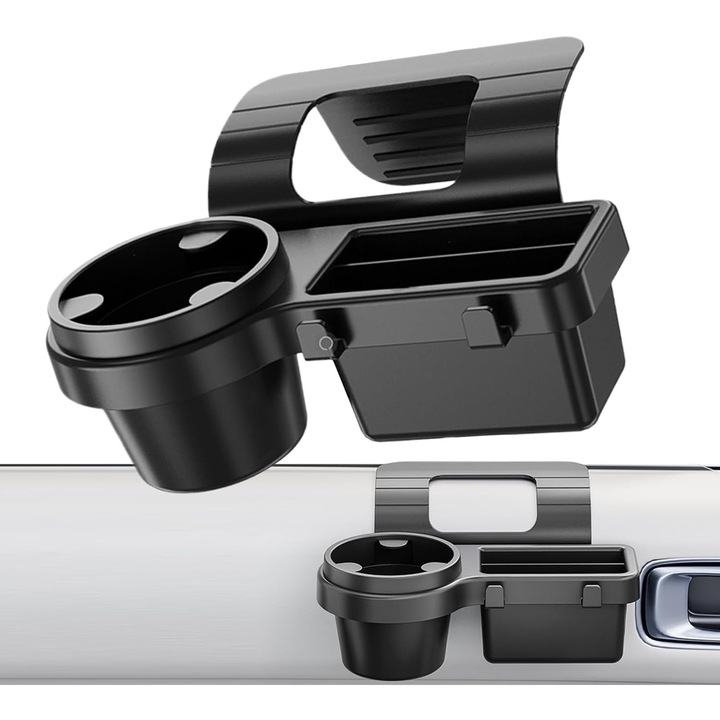 Suport auto pentru usa masinii, organizator cu suport pentru cana, suport pentru telefon, design compact, instalare rapida, compatibil cu modele standard
